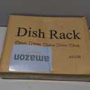 SNTD Dish Drying Rack - Small Dish Rack for Kitchen Counter, Stainless Steel Dish Drainer with Utensil Holder and Drainboard, 11" W x 15" L (Black)