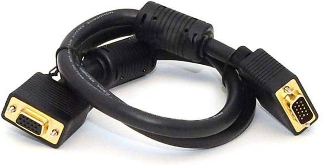 Monoprice 102897 3-Feet Super VGA Male to Female Monitor Cable with Ferrites Black