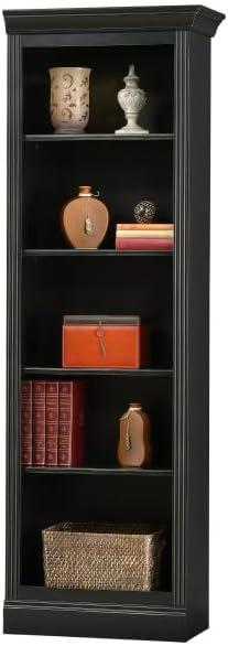 Howard Miller Oxford Wilson Bookcase II, Antique Black Finish for Collectibles, Valued Items, Living Room Office and Home Decor with Traditional Style Expanded Display Storage Book Shelf