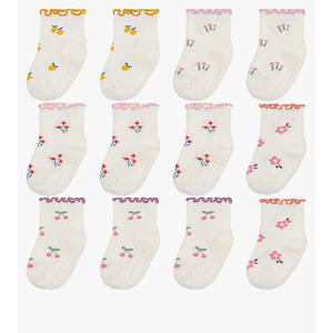 Baby Toddle Socks Grip Non Slip Boys Girls Cotton 12 Pack Ankle Cute Newborn Socks 1T