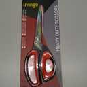 LIVINGO 10" Multipurpose Heavy Duty Scissors, Premium Titanium Coating Forged Stainless Steel Tool Industrial Shop Shears for Household, Pruning, Gardening, Fabric, Red/Black