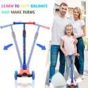 3 Wheel Scooter for Kids Ages 6-12,Kids Scooter with Light Up Wheels, Sturdy Deck Design, and 4 Height Adjustable Suitable for Kid Ages 3-12