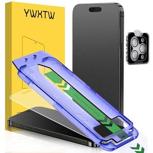 YWXTW 2 Pack Matte Screen Protector for iPhone 15 Pro Max 6.9 Inch + 1 Set Camera Lens Protector, Anti Glare Anti Fingerprint 15 Pro Max Glass Screen Protector, Bubble Free, Smooth as Silk