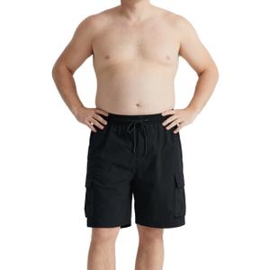 Men Big and Tall Cargo Shorts Quick Dry Work Shorts Outdoor Casual Summer Hiking Pants with Multi Pockets (Black), Size: 3X-Large Big Tall