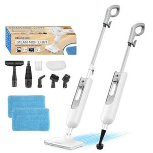 Mxnsewr Steam Mop All-in-one Multi-Functional Powerful Steam Cleaner, Handheld Detachable Floor Steamer with 2 Steam Level, 380ML Water Tank & 23FT Power Cord for Whole Home Use（White