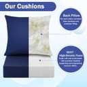 IASEAHK Outdoor Chair Cushions, 24 x 24 Inch Outdoor Cushion for Patio Furniture, Patio Chair Cushion, Waterproof & Fade Resistant Deep Patio Furniture Cushions Set with Handle and Ties, Navy Blue