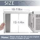 Flamorrow Window Air Conditioner Side Panels with Frame, Fits 8,000 BTU Window Air Conditioners, AC Accordion Filler Kit and Air Conditioner Curtain Replacement for Window AC Units