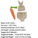 IMEKIS Newborn Photography Props Baby Boy Girl Happy Easter Bunny Outfit Handmade Carrot Crochet Knitted Wrap 1st Birthday Cake Smash Photo Shoot 1st Easter Rabbit Beanie Hat Diaper Accessories