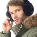 Telepepe Heated Ear Warmers, Foldable Ear Muffs for Men Women, Portable & Lightweight, 3 Heating Modes, Perfect Gifts in Winter for Skiing, Running, Cycling, Camping or Outdoor Working (Black)