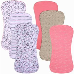 6 Pack Cotton Baby Burp Cloths Extra Absorbent Soft for Baby Boys and Girls (Pink)
