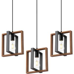 9MMML Wood Pendant Light Kitchen Island Set of 3, Farmhouse Hanging Lamp with 62'' Height Adjustable Cord, Small Ceiling Pendant Light Fixture for Dining Room, Entryway, Foyer