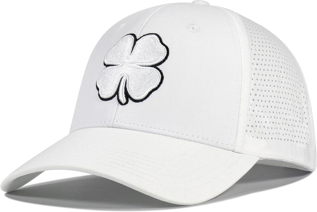 Clover Hats for Men Women, Black Lucky Golf Baseball Cap,4 Leaf Hat,Embroidery Cap