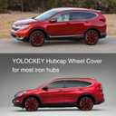 4 Pack Red Hubcap Wheel Cover Replacement 16Inch Hub Caps Universal Wheel Rim Cover ABS Material Exterior Accessories for Car Trunk SUV