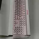 Redragon K710 Wireless Typewriter Mechanical Gaming Keyboard, Bluetooth/2.4Ghz/Wired, RGB Led Backlit, Blue Switch - Clicky, Rechargeable, Solid Metal Panel, Round Keycaps, Pink