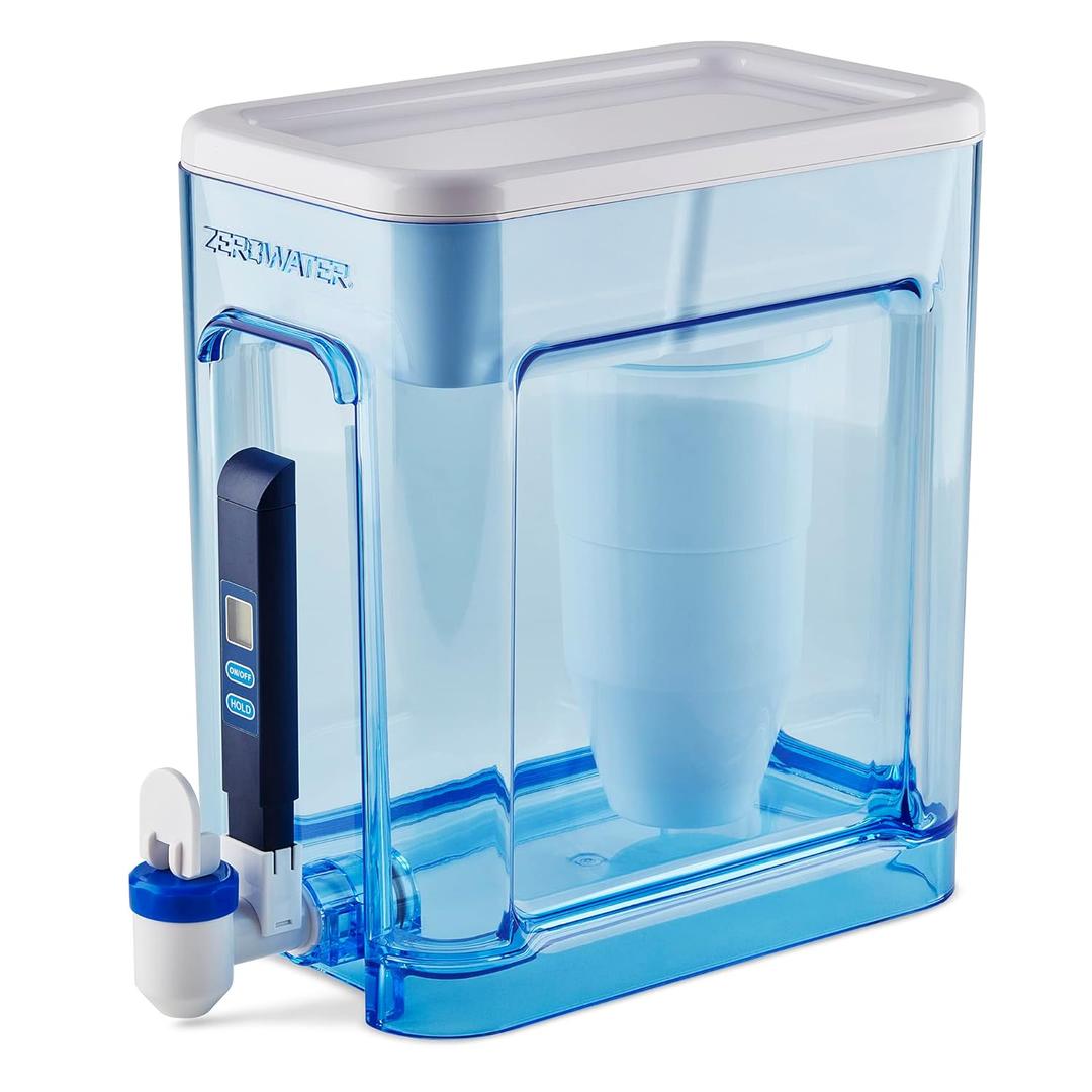 ZeroWater 22-Cup 5-Stage Water Filter Dispenser with Instant Read Out - 0 TDS for Improved Tap Water Taste - IAPMO Certified to Reduce Lead, Chromium, and PFOA/PFOS
