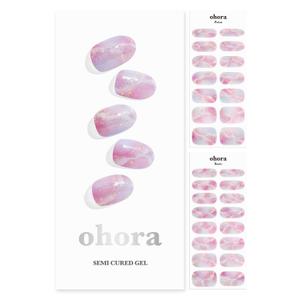 ohora Semi Cured Gel Nail Strips (N Unicorn Dream) - Works with Any Lamps, Salon-Quality, Long Lasting, Easy to Apply & Remove - Includes 2 Prep Pads, Nail File & Wooden Stick