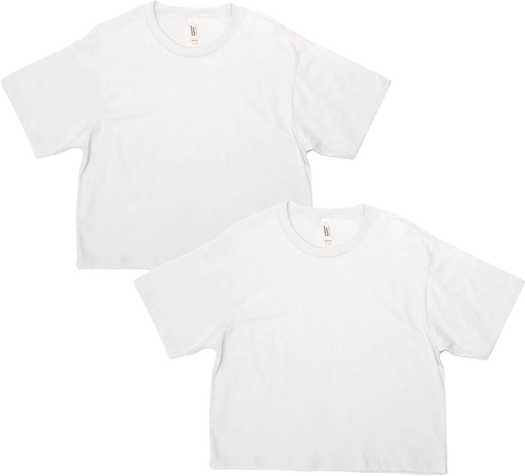 American Apparel Women's Fine Jersey Boxy Style G102 T-Shirt (2-Pack) (S)