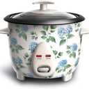 COOK WITH COLOR 6 Cup Rice Cooker 300W - Effortless Cooking and Perfectly, Cooks 3 Cups of Raw Rice for 6 Cups of Cooked Rice, Floral Blue/Green