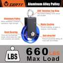 Cable Pulley Wheel for Home Gym Pulley System, Upgraded 90mm Aluminium Alloy Gym Pulley for Maximum 660LBS Load (Blue)