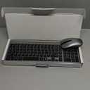 Wireless Keyboard and Mouse Ultra Slim Combo, TopMate 2.4G Silent Compact USB 2400DPI Mouse and Scissor Switch Keyboard Set with Cover, Batteries Included, for PC/Laptop/Windows/Mac - Gray Black