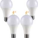 GEPLAD 4-Pack Outdoor Motion Sensor LED Light Bulbs, 12W Dusk to Dawn Bulb, 3000K Soft White 1200LM, A19 E26 Glass-Penetrating Sensor, Upward/Downward Mounting,Perfect for Porch, Garage, Entryway