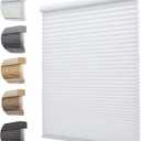 Persilux Honeycomb Blinds for Windows Cordless Cellular Shades Light Filtering 1.5" Cell Room Darkening for Home, Sun White, 34" W x 48" H