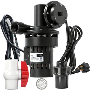Automatic Utility Sink Pump 1/3 HP, 115V Under-Sink Mounted Heavy-Duty Pump for Gravity-Free Drainage, with Drainage Filter Screen, Integral Check Valve & Ball Valve for Laundry Room and Basement