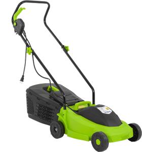 Lawn Mower, 13-Inch Electric Corded Push Lawn Mower, 12 AMP, 3-Position Height Adjustment with Grass Catcher