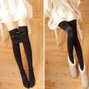 Romastory Winter Warm Women Elastic Leggings Pants Fleece Lined Thick Tights S/M Size (Footed-Black)