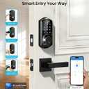 Veise VE06-L Smart Locks with 2 Lever Handle Set, App Control, Keyless Entry Deadbolt for Front Door, Electronic Digital Touchscreen Keypad, Auto Lock, Waterproof, Easy Installation, Matte Black