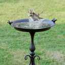 MNRYLKB Dia 18" W*28" H Large Metal Bird Bath with Stand, Bird Baths for Outdoors, Metal Birdfeeder,for Garden Yard Decor