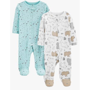 Simple Joys by Carter's Baby Neutral 2-Pack Cotton Footed Sleep and Play 0M