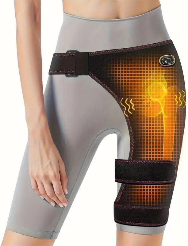 Hip Heating Pad, Electric Heated Hip Brace for Men Women, Arthritis/Thigh/Buttock Electric Heat Pad for Sciatica Nerve Relief, Birthday for Mom/Wife (Black)