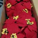 HOMESEASONS 2 Pack 18" Lighted Large Artificial Poinsettias for Outdoors LED Poinsettia Flowers Artificial Faux Poinsettia Plants Poinsettia Christmas Decorations for Office Home Kitchen Decor (Red)