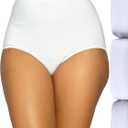 Vanity Fair Women's High Waisted Underwear, Full Coverage Ladies Panties, Perfectly Yours Briefs (White), XL
