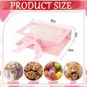 FYSUIMU 4Pcs Mother' s Day Heart Shaped Flower Gift Box Treat Fillable Gift Pink 3D Floral Paper Packaging Box with Window Lids and Ribbon for Wedding Birthday Party Love Favors Supplies