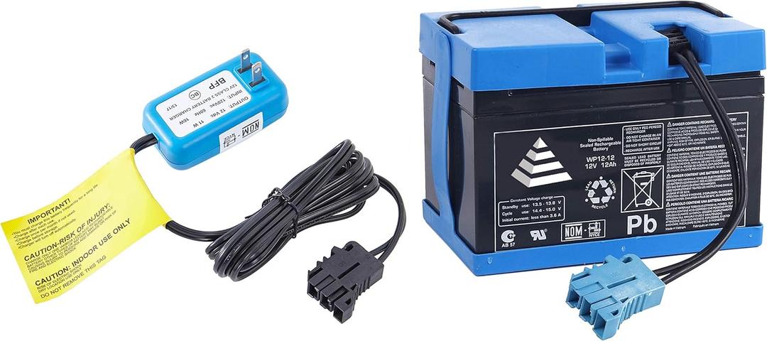 12V 12AH Battery and Charger Combo Kit for Peg Perego Taurus Utility Truck for Polaris RZR 900 for Polaris Slingshot for John-Deere Gator XUV for Gaucho Rock'in Children Ride on Car
