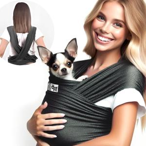 Race&Herd Cat Sling Carrier, Dog Sling Carrier 15-20 Lbs, Dog Slings for Small Dogs, Pet Sling Carrier for Small Dogs, Carrier Sling, Puppy Sling Carrier for Small Dogs 0-15 Lbs (Wrap) (Charcoal)