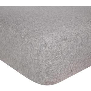 Burt's Bees Baby Essential Organic Cotton Fitted Crib Sheet, Breathable for Boy Girl Standard Crib & Toddler Mattresses (1-Pack, Heather Grey)