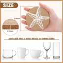 12 Pcs Coastal Coasters for Drinks Beach Cork Coasters Sea Shell Printed Round Absorbent Mat Coastal Decor Beach Theme Tropical Decor for Nautical Table Housewarming House Gifts
