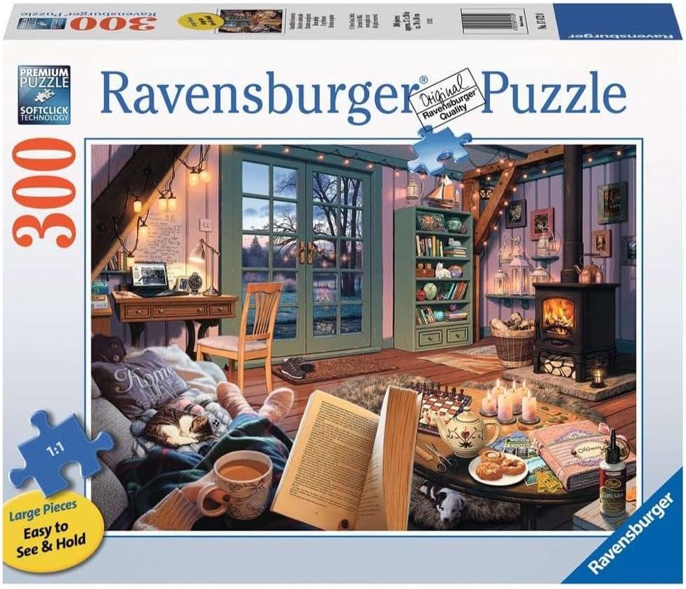 Ravensburger Cozy Retreat Jigsaw Puzzle - 300 Piece Large Format | Engaging Brain Game for All Ages | Premium Quality & Unique Softclick Technology | Ideal Gift for Puzzle Enthusiasts