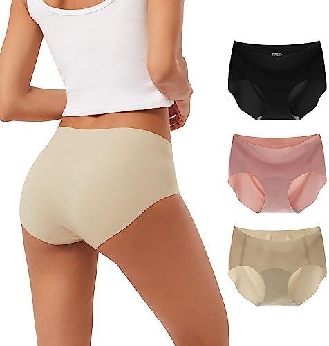 INNERSY Women's Seamless No Show Hipster Panties Invisible Light Underwear 3-Pack size M