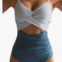 Eomenie Women's One Piece Swimsuits Tummy Control Cutout High Waisted Bathing Suit Wrap Tie Back 1 Piece Swimsuit Small