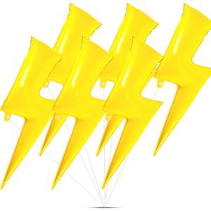 Set of 6 Lightning Bolt Foil Party Balloons 45 Inch Flash Foil Lightning Bolt Shape Balloons Birthday Party Supplies for Wedding Decoration,(Yellow)