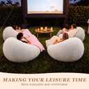 Huwena 12 Pcs Inflatable Bean Bag Chair Set with Blankets & Pump, Beige
