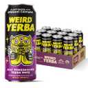 Drink Weird Organic Acai Pomegranate Yerba Mate – 16oz Cans, 160mg Organic Caffeine, Pack of 12 – Organic Energy Drink Alternative (EXP 10/17/27)