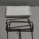 LAUCHUH 3 Tier Serving Tray Porcelain Tiered Serving Stand Collapsible Sturdier Rack with 3 Serving Platters & 2 Cross Bars for Halloween, Fruit Dessert Party Display Set, 12 Inch, Bronze