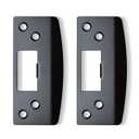 MOSECYOU Oversized Strike Plates 2 Pack, Heavy Duty Version, Extra Large Hole/ Opening Reinforced Striker Plate, Fix Door Lock Latch Misalignment (Matte Black)