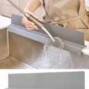 23 inches 100% Premium Silicone Kitchen Sink Splash Guard - Non Slip Strong Suction, Durable, and Easy-to-Clean Splash Protector for Mess-Free Cooking and Dishwashing (Gray)