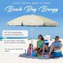 AMMSUN 8 Feet Large Beach Umbrella with Sand Anchor Heavy Duty High Wind Portable Outdoor Umbrellas UV 50+ Protection Air Vent Tilt Patio Garden Pool